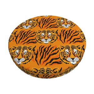 Easygdp Tiger Print Easy To Install Bar Stool Covers&Stool Covers Round&Elastic Stool Cover, Barstool Covers,Washable&Bottom With Elastic Edge-12 inch