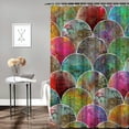 thumbnail image 2 of Orinice Mermaid Scales Shower Curtain，Fish Scale Mermaid Geometric Tail Colorful Ocean Theme Dream Fantasy Polyester Cloth Print Bathroom Curtains Include Hooks Set  36x72, 2 of 7