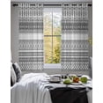 thumbnail image 3 of Grey White Boho Sheer Curtains 39 Inch Length 2 Panels Set for Living Room/Bedroom, Vintage Ethnic Tribe Abstract Art Kitchen Curtains Grommet Semi-Sheer Curtains Drapes Window Treatments 27.5"x39"x2, 3 of 7
