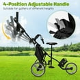 thumbnail image 4 of Topbuy 3 Wheel Golf Push Cart Lightweight Foldable Caddy Cart for Golf Bags with Adjustable Seat and Handle Umbrella Holder and Foot Brake Gray, 4 of 7