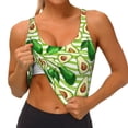 thumbnail image 4 of Naloa Avocado Green Striped Sports Bras for Women, High Support Bra with Removable Pads, Comfortable - XX-Large, 4 of 9