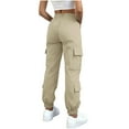 thumbnail image 5 of ABATAB Womens Cargo Pants with Pockets Cinch Bottom Hiking Pants Drawstring Lightweight Baggy Joggers Streetwear, 5 of 7