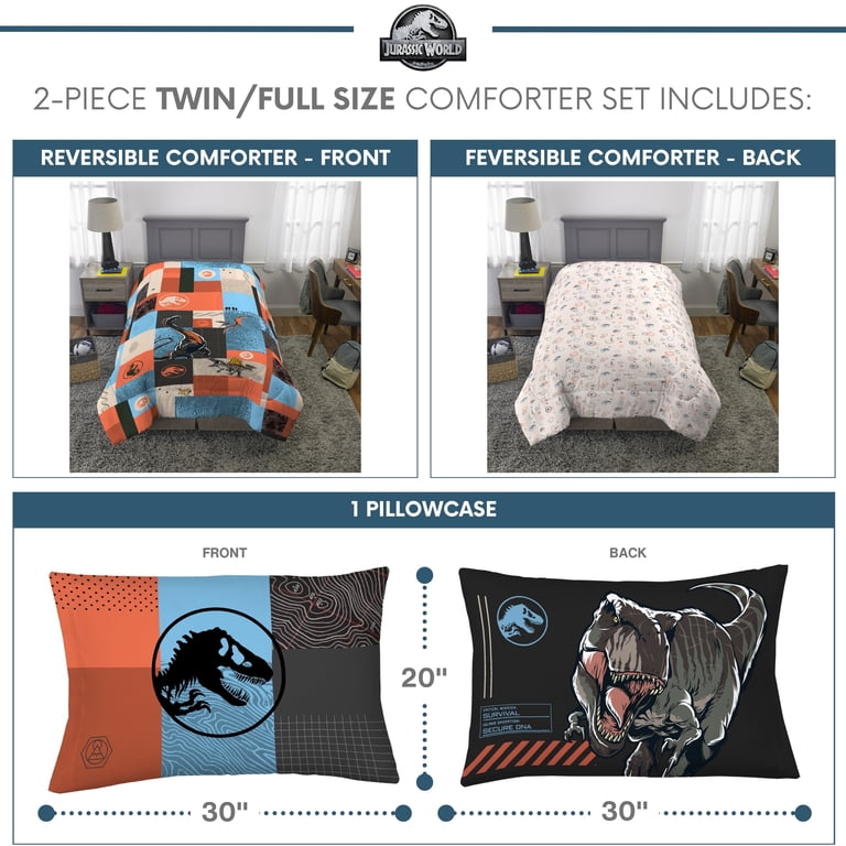 Jurassic World 2-Piece Reversible Comforter Set, Twin/Full photo 5