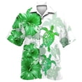 thumbnail image 3 of IWRICH Men's Hawaiian Plus Size Shirt Funky Beach Printed Tropical Beach Shirt Casual Button down Short Sleeve Floral Shirts Tops 03-Green S, 3 of 4