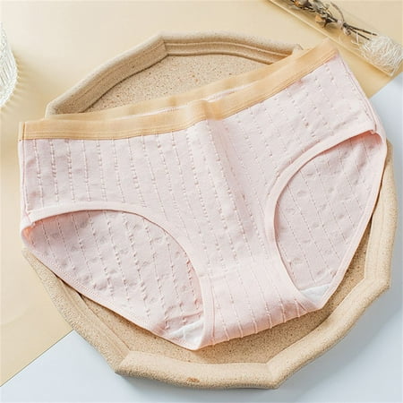 

Breathable Mid Waist Antibacterial Cotton Panties Women Panties Underwear Lingerie Briefs LIGHT PINK L