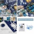 thumbnail image 2 of Fsddascl Navy Blue Snowman Christmas Blackout Curtains for Bedroom/Living Room, Thermal Insulated Kitchen Curtains, Xmas Gifts Wreath Snowflake Grommet Darkening Window Treatment Drapes 52"x84"x2, 2 of 6