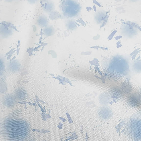 oneOone Silk Tabby Sky Blue Fabric Abstract Dress Material Fabric Print Fabric By The Yard 42 Inch Wide