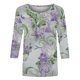 thumbnail image 3 of Tops de Manga Larga de Mujer 3/4 Manga Flores Impresas Cuello Redondo Blusa Casual Estiramiento Suave, 3 of 5