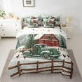thumbnail image 3 of Feelyou Xmas Holiday Twin Bedding Sets 7-Piece, Rustic Cabin Truck Bedding Comforter Set, Winter Snowflake Reversible Sheet Sets, Microfiber Bedroom Decor, 3 of 8