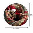 thumbnail image 4 of 3D Illusion Christmas Round Rug, Optical Vortex Hole Effect Quilted Patchwork Floor Mat, Skeleton Santa Decorative Carpet, Non Slip Printed Xmas Rug for Living Room, Fireplace and Christmas Tree, 4 of 5