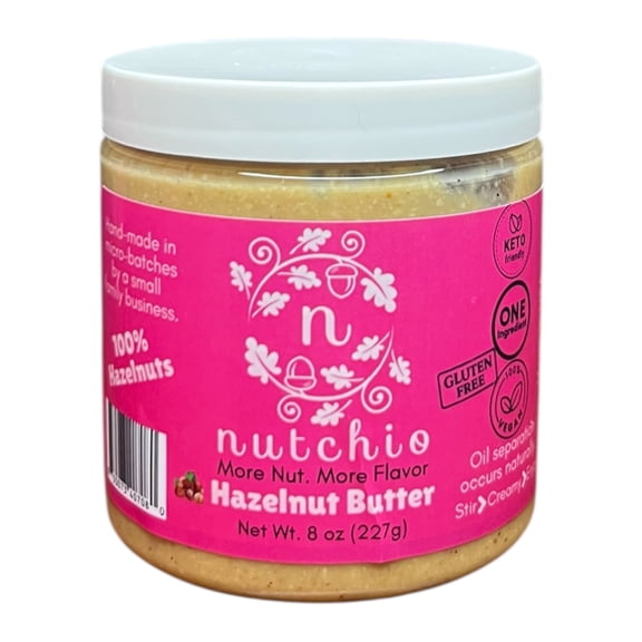 Hazelnut Butter, 100% Roasted Hazelnuts, 8 oz