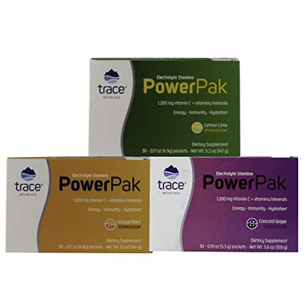 Trace Minerals Electrolyte Stamina Power Pak 1200 Mg Vitamin C NonGMO