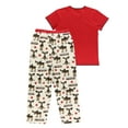 thumbnail image 4 of Lazy One Women's Pajama Set, Short Sleeves with Cute Prints, Relaxed Fit, Light Chocolate Moose, 4 of 7