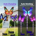 thumbnail image 3 of Rirool Solar Garden Lights, Fiber Optic Butterfly Color-Changing LED Decor, Waterproof Outdoor Yard Art (3 Pack), 3 of 9