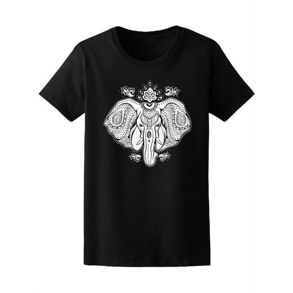 Lotus Elephant Ethnic Mandala T-Shirt Women -Image by Shutterstock, Female XX-Large