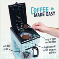thumbnail image 4 of Retro 12-Cup Programmable Coffee Maker With LED Display, Automatic Shut-Off & Keep Warm, Pause-And-Serve Function, Aqua, 4 of 6