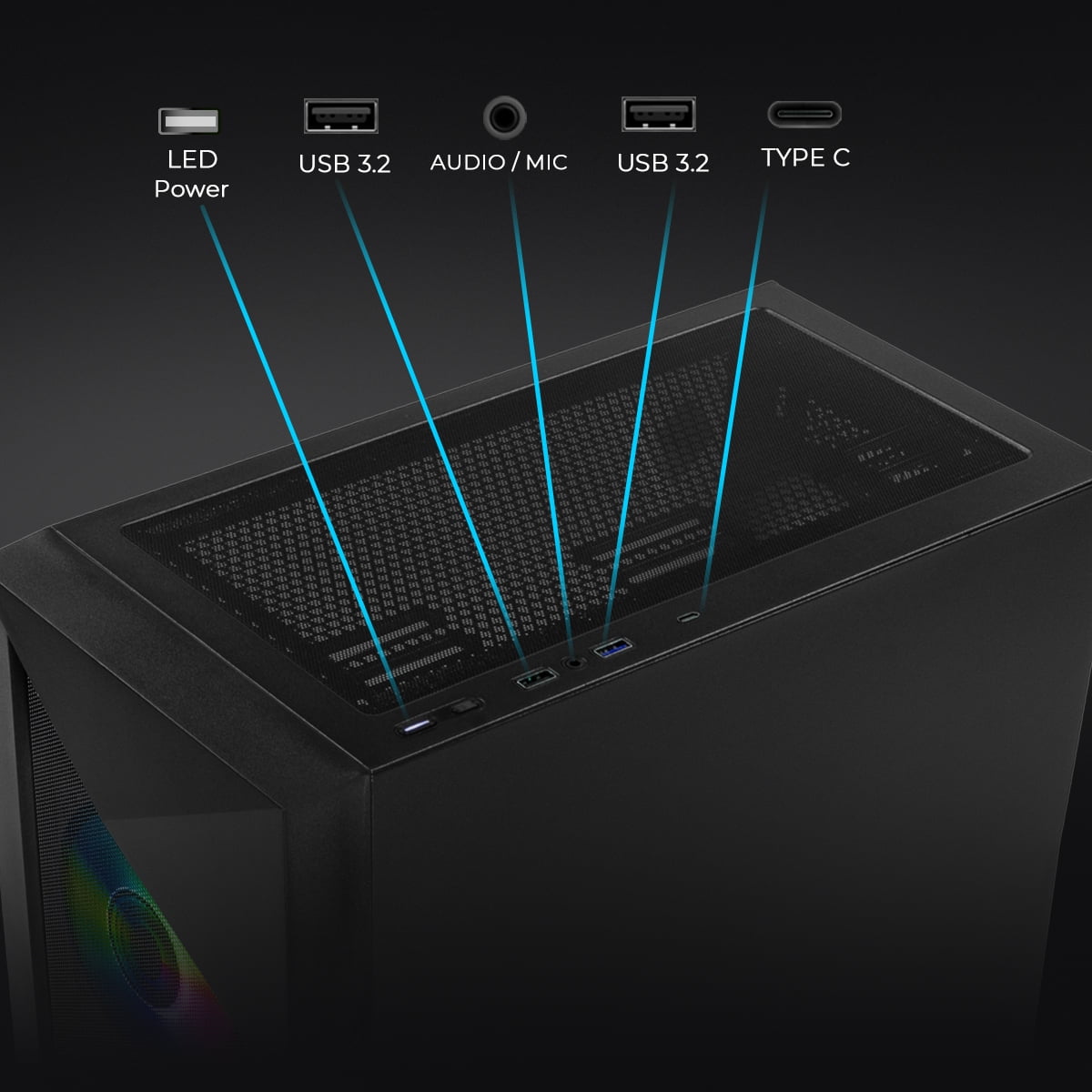 YEYIAN Gaming PC. Intel Core i7	14700F, NVIDIA RTX 5060, 1TB NVMe, 32Gb DDR5, 650W 80+ GOLD, Windows 11 Home. Model YPI-ED47F0C-5601U