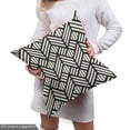 thumbnail image 4 of Ambesonne Lattice Fabric by the Yard Upholstery, Geometric Grid Mesh Tiles, 2 Yards, Black and Ivory, 4 of 4
