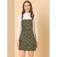 thumbnail image 2 of Vestido Floral Allegra K Mono Correa Ajustable Falda de Tirantes pana para Mujer Verde S, 2 of 6