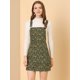 thumbnail image 2 of Vestido Floral Allegra K Mono Correa Ajustable Falda de Tirantes pana para Mujer Verde S, 2 of 6
