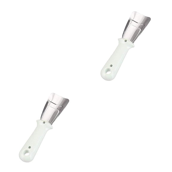 Bewildely Raspador de hielo para refrigerador Congelador universal de acero inoxidable Descongelador multifunción Descongelador de larga duración verde 2piezas