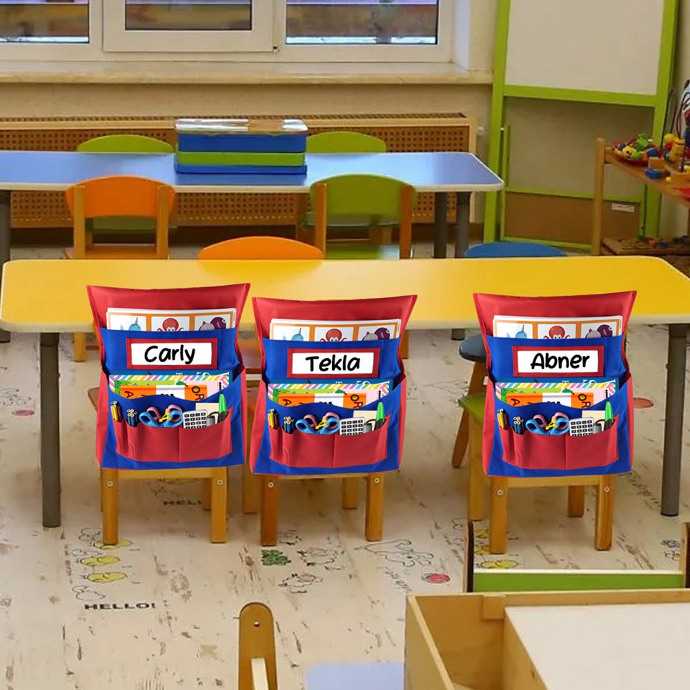 Organiseur 42x48cm Organiseur De Chaise école - 6 Poches 42x48cm - 3 Compartiments - Étiquette Nom - Lot De 6 Rangement Salle Classe Organiseur 42x48cm Organiseur De Chaise école - 6 Poches 42x48cm - 3 Compartiments - Étiquette Nom - Lot De 6 Rangement Salle Classe