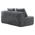 thumbnail image 3 of Chenille Loveseat Sofa, Minimalist Modular Couches Sleeper for Living Room Bedroom Apartment Lounge (Gray), 3 of 11