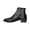 Black, variant on Xfvqtps Fashion Boots for Women Low Block Heel Ankle Booties with Embroidered Design Side Zipper Comfortable Winter Casual Shoes Black