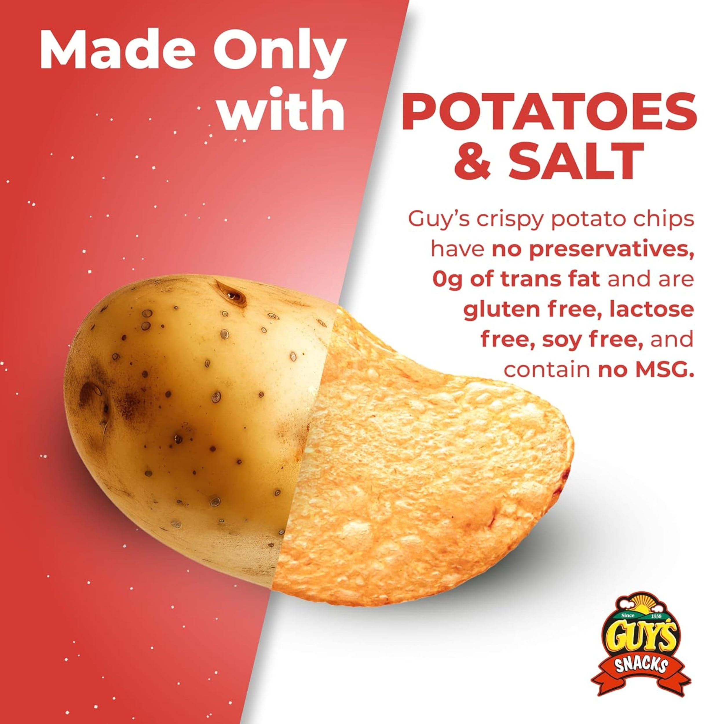 Guy's BBQ Bag Potato Chips, 8 oz