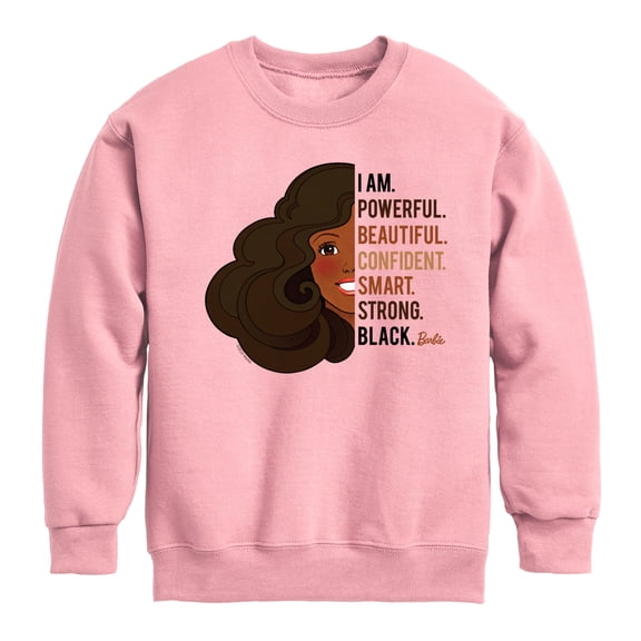 Barbie - I am Powerful - Youth Girls Crew Fleece Sweatshirt