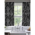 thumbnail image 2 of Black Botanical Semi Sheer Curtains 72 Inch Length 2 Panels Set, Vintage Floral Plants Branch Sheer Kitchen Curtain Privacy Voile Window Curtain for Living Room Bedroom Rod Pocket Drapes, 2 of 7