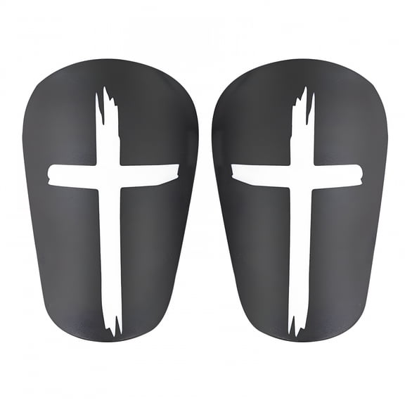 BESTSKY Black & White Cross Shin Guards Soccer Extra Mini Shins Guard 3.94 x 2.36 Inch Small Shin Guards Comfortable Light Shin Pads Ultra Miniature Shins Guard Soccer for Men Women
