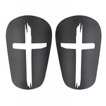 BESTSKY Black & White Cross Shin Guards Soccer Extra Mini Shins Guard 3.94 x 2.36 Inch Small Shin Guards Comfortable Light Shin Pads Ultra Miniature Shins Guard Soccer for Men Women