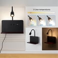 thumbnail image 3 of Lámpara de pared SENFAY negra con cargador inalámbrico y puerto USB, 3 of 7