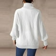 thumbnail image 6 of Byworldtasic Fall Fashion Turtleneck Sweater for Women Long Sleeve Top Ribbed Knit Loose Cute Pullover Sweater, 6 of 6