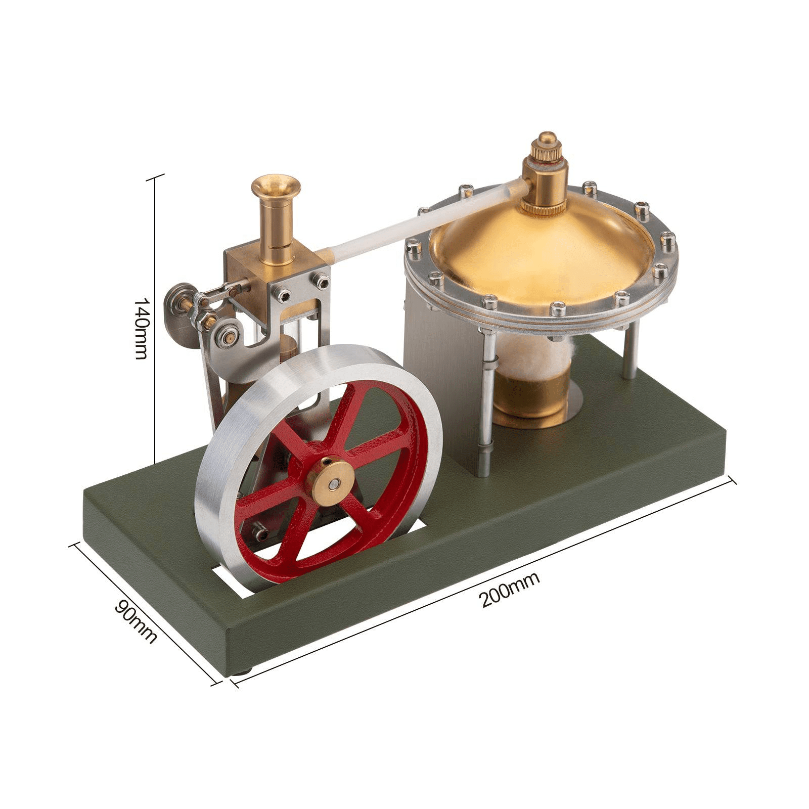 DIY Retro Steam Engine Model Kit, Vertical Steam Engine with Spherical Boiler, Metal Engine Model Kit for Adults to Build, Perfect Educational Gift for Technology Enthusiasts（with streetlight）