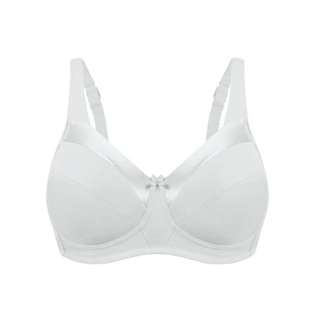 

Collections Etc Bestform Satin Trim Wireless Cotton Bra
