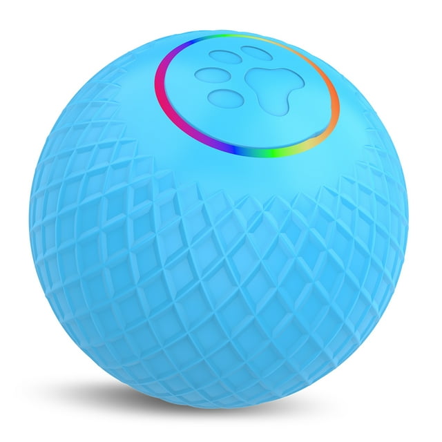 TFixol Blue C2 Remote Control Pet Toy Ball with LED Lights, Waterproof, Rechargeable, for Cats and Small Pets, 55mm Diameter, 76g Weight, Includes Charging Cable and Manual