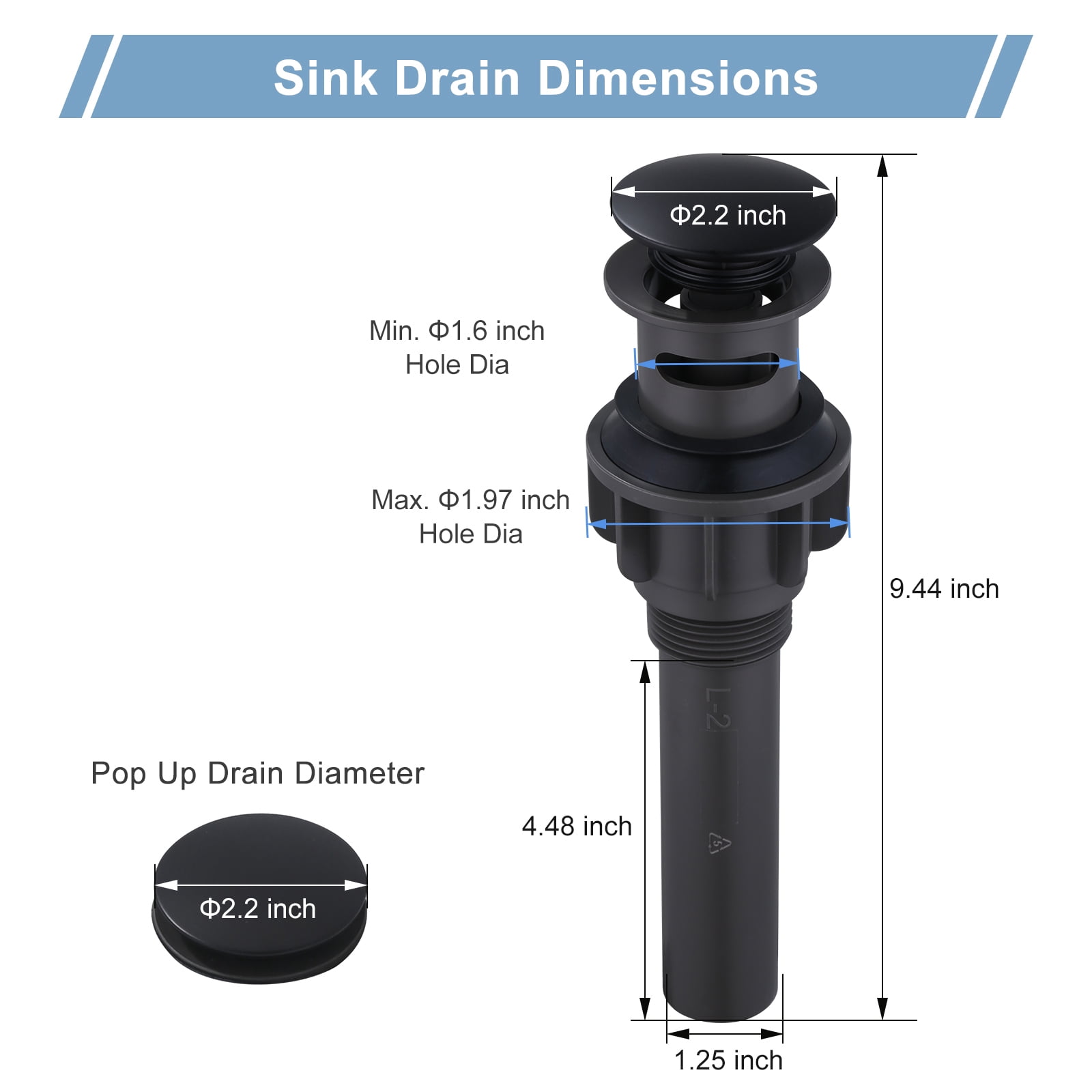 Wowow Waterfall Bathroom Faucet Matte Black Faucet for Bathroom Sink Single Handle Mixer Tap Lavatory Vanity Faucet with Deck Plate and Pop Up Drain, 1 or 3 Hole