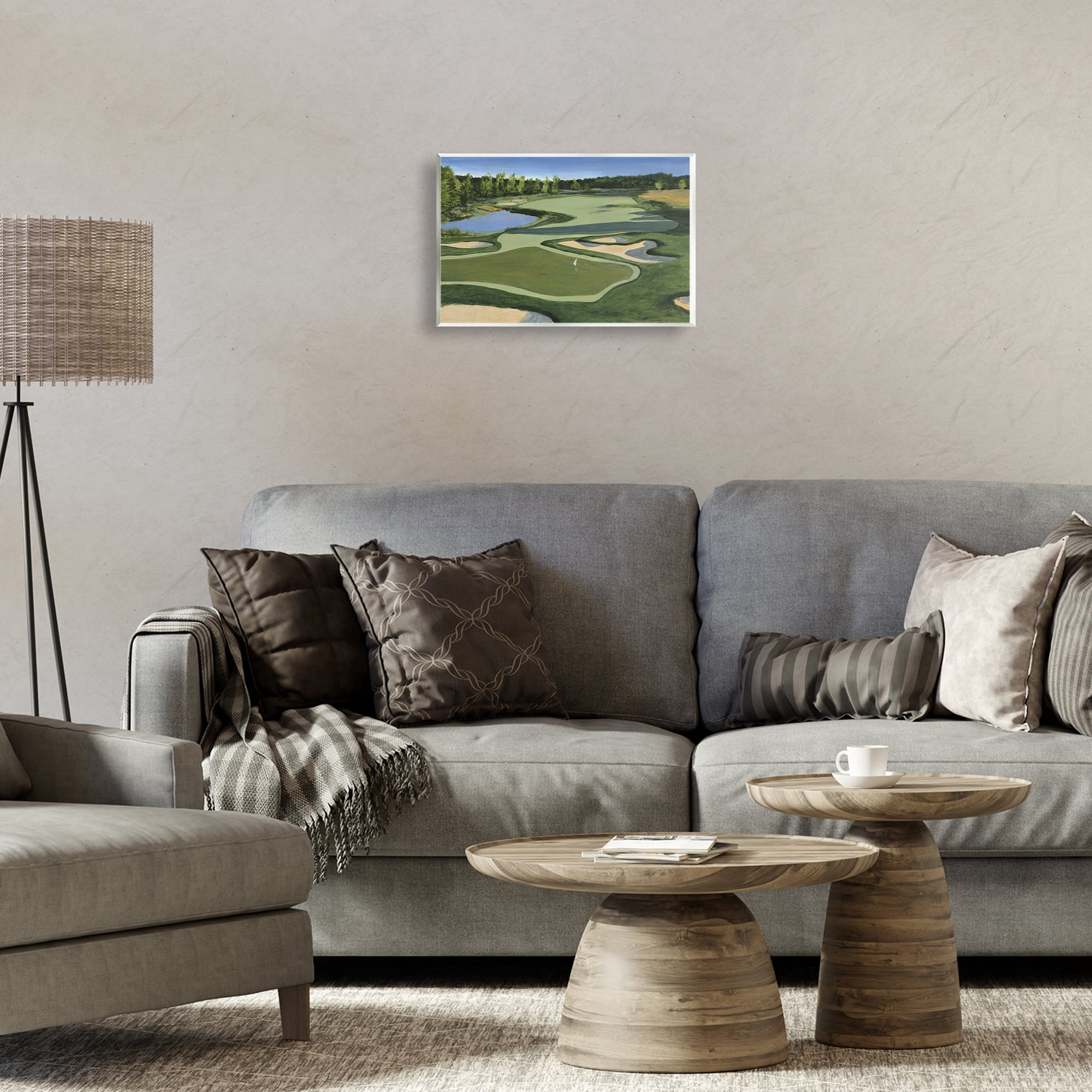 Stupell Industries Traditional Golf Course Landscape Painting Unframed Art Print Wall Art, 15 x 10