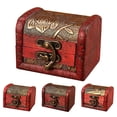 thumbnail image 1 of Travelwant Vintage Wooden Treasure Chest， Floral Embossed Jewelry Box Treasure Box Vintage Jewelry Storage decorative box，Jewelry Organizer Trinket Keepsake Chest Retro Wooden Keepsake Boxes, 1 of 2