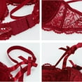thumbnail image 4 of GPOECD Seamless Full Coverage Wireless Bra For Women Soft Support Comfortable Lace Underwire Everyday Lift Plus Size Demi Cup Red,32, 4 of 7