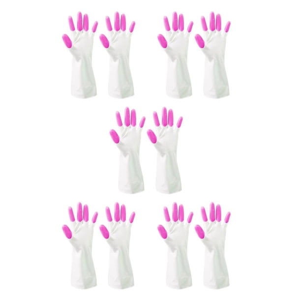 Injueey 2 uds guantes impermeables de limpieza antideslizantes mitones universales Cool Fit Home Clean platos accesorios Unisex Gadgets rosa Type2 NO2