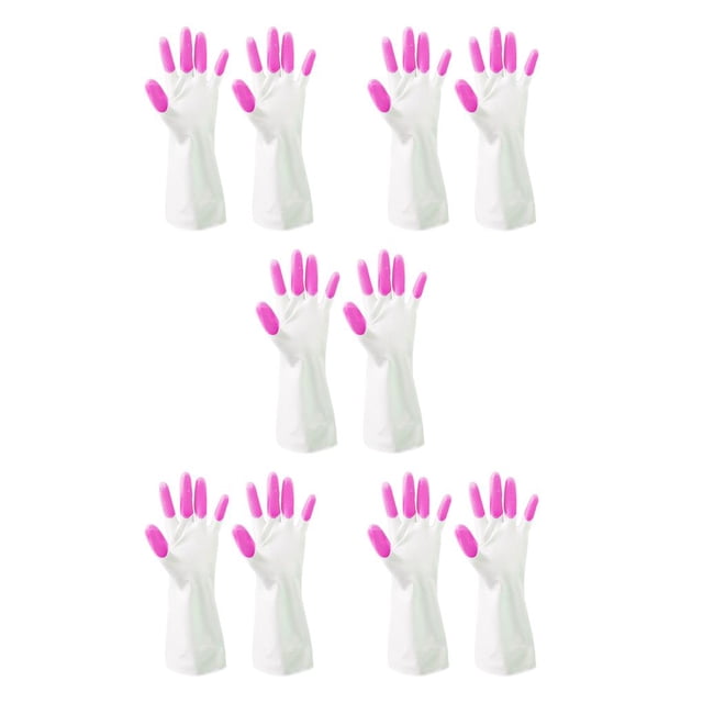 Injueey 2 uds guantes impermeables de limpieza antideslizantes mitones universales Cool Fit Home Clean platos accesorios Unisex Gadgets rosa Type2 NO2