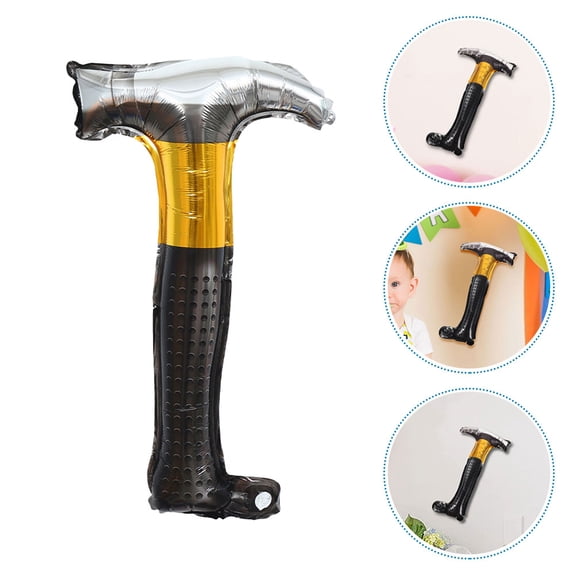 Toyvian 8Pcs Inflatable Hammer Balloons Multicolor Aluminum Film Construction Party Decorations