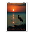 thumbnail image 2 of St. Marys, Georgia, Heron and Sunset (9x12 Wall Art Print, Home Decor), 2 of 3
