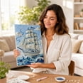 thumbnail image 4 of Sailboat Pearl diamond painting Kit for Adult, 5D Diamond Painting Kits ,DIY Diamond Art Craft, Beginners Home Wall Decor, 11.8X15.8In, 4 of 5