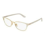 NEW Gucci GG0248O 002 White & Gold Eyeglasses 53mm with Gucci Case