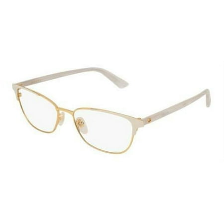 NEW Gucci GG0248O 002 White & Gold Eyeglasses 53mm with Gucci Case