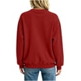 thumbnail image 6 of FAVIPT Corduroy Sweatshirts for Women Ribbed Long Sleeve Crewneck Tops with Kangaroo Pocket Casual Fall Winter Pullover No Hood Red,L, 6 of 6